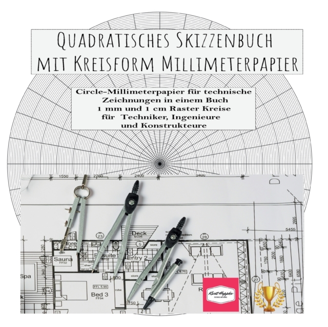 Quadratisches Skizzenbuch mit Kreisform Millimeterpapier