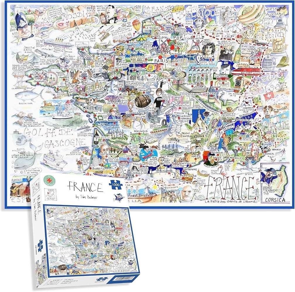 Map of France Jigsaw 1000 Piece Puzzle