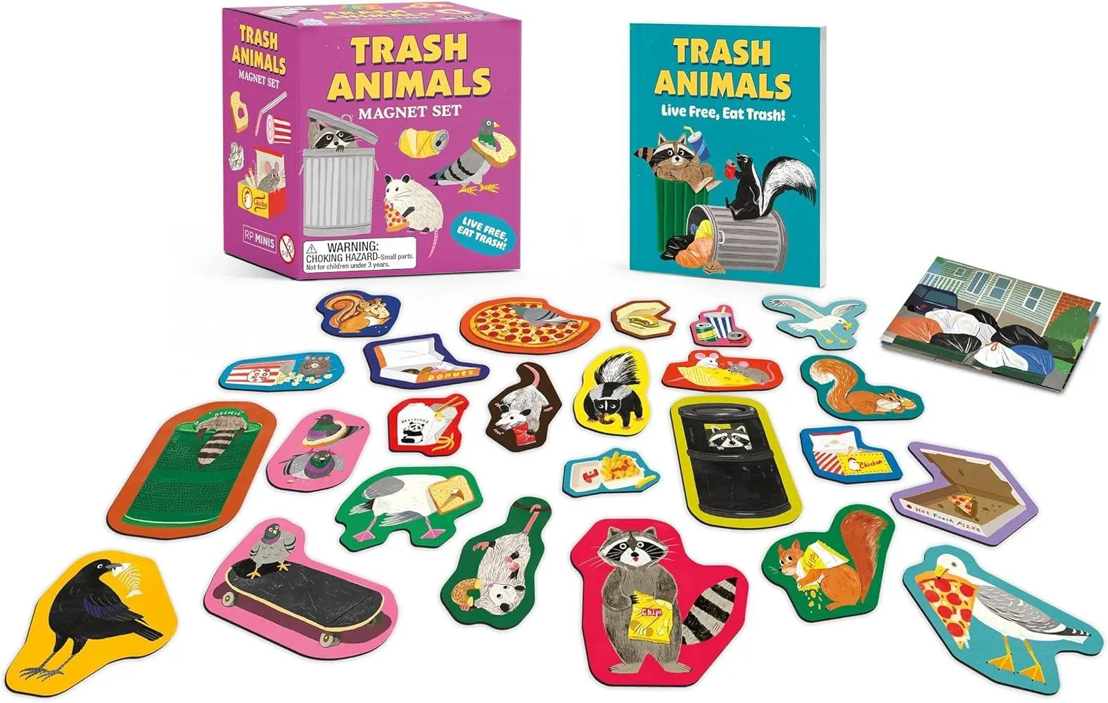 Trash Animals Magnet Set : Live Free, Eat Trash!