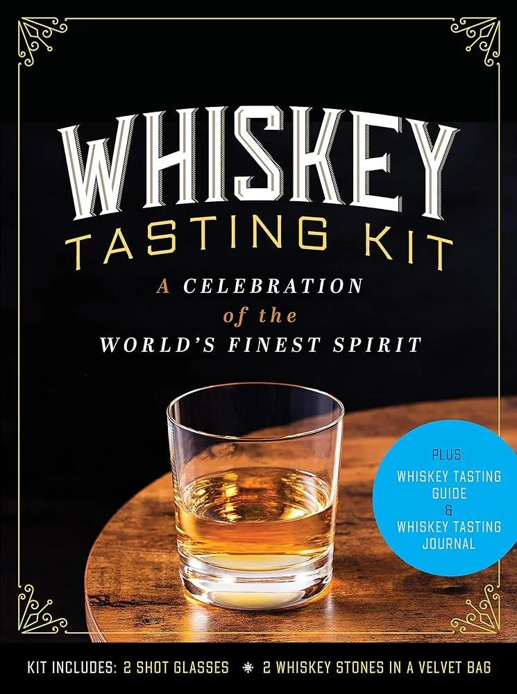 Whiskey Tasting Kit : A Celebration of the World's Finest Spirit - Plus: Whiskey Tasting Guide and Whiskey Tasting Journal – Kit Includes: 2 Shot Glasses, 2 Whiskey Stones in a Velvet Bag