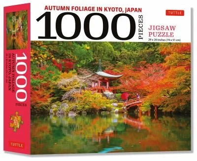 Autumn Foliage in Kyoto, Japan - 1000 Piece Jigsaw Puzzle : for Adults and Families - Finished Puzzle Size 29 x 20 inch (74 x 51 cm); A3 Sized Poster