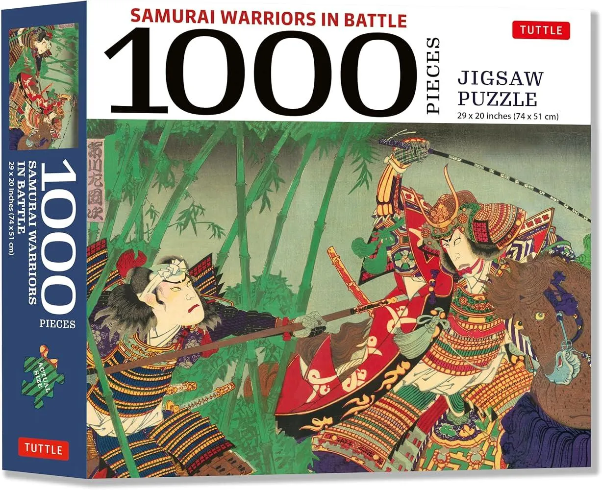 Samurai Warriors in Battle- 1000 Piece Jigsaw Puzzle : for Adults and Families - Finished Puzzle Size 29 x 20 inch (74 x 51 cm); A3 Sized Poster