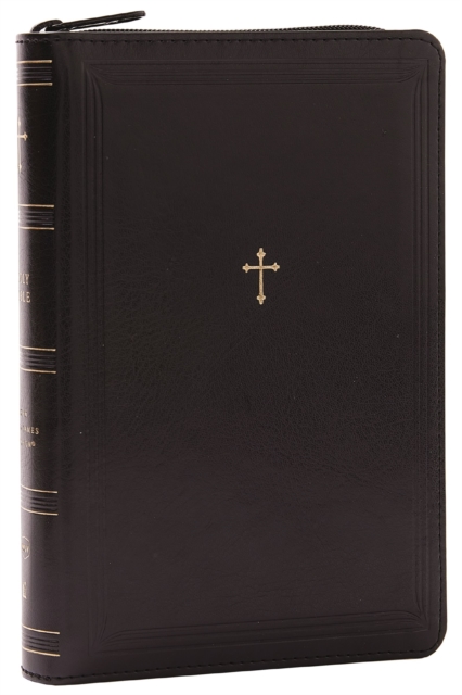 NKJV Compact Paragraph-Style Bible w/ 43,000 Cross References, Black Leathersoft with zipper, Red Letter, Comfort Print