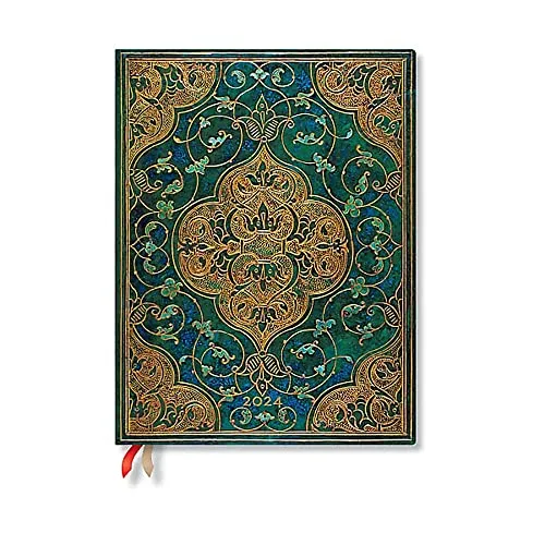 Turquoise Chronicles (Turquoise Chronicles) Ultra Horizontal 12-month Dayplanner 2024 (Elastic Band Closure)