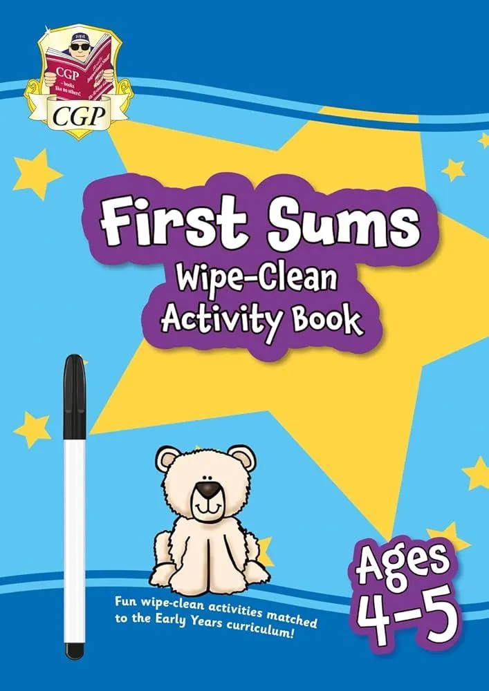 New First Sums Wipe-Clean Activity Book for Ages 4-5 (with pen)