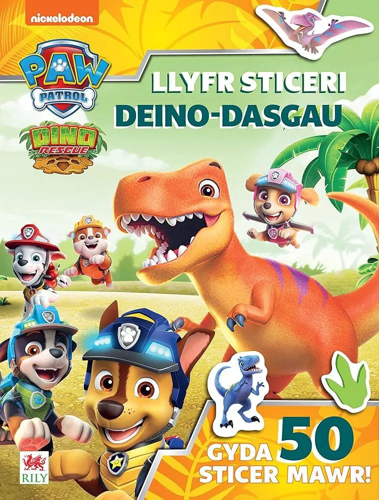 Paw Patrol: Llyfr Sticeri Deino-Dasgau