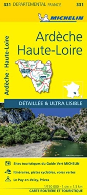 Ardeche, Haute-Loire - Michelin Local Map 331