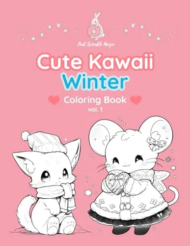 PinkSprinkleMagic Cute Kawaii Winter Coloring Book - Volume 1