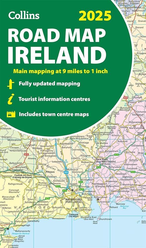 2025 Collins Road Map of Ireland : Folded Map