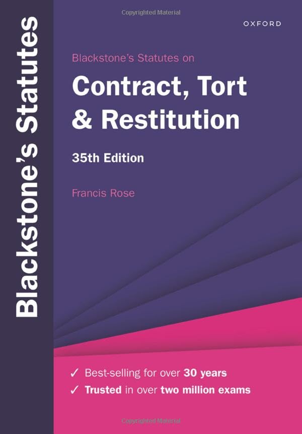 Blackstone's Statutes on Contract, Tort & Restitution