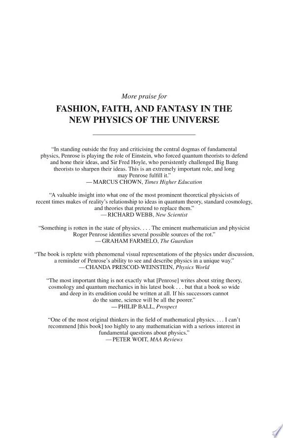 Fashion, Faith, and Fantasy in the New Physics of the Universe