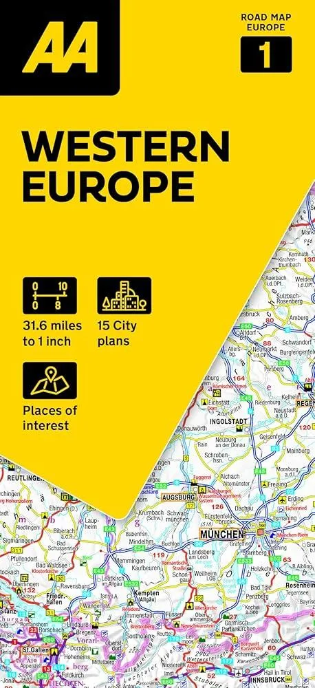 AA Road Map Western Europe