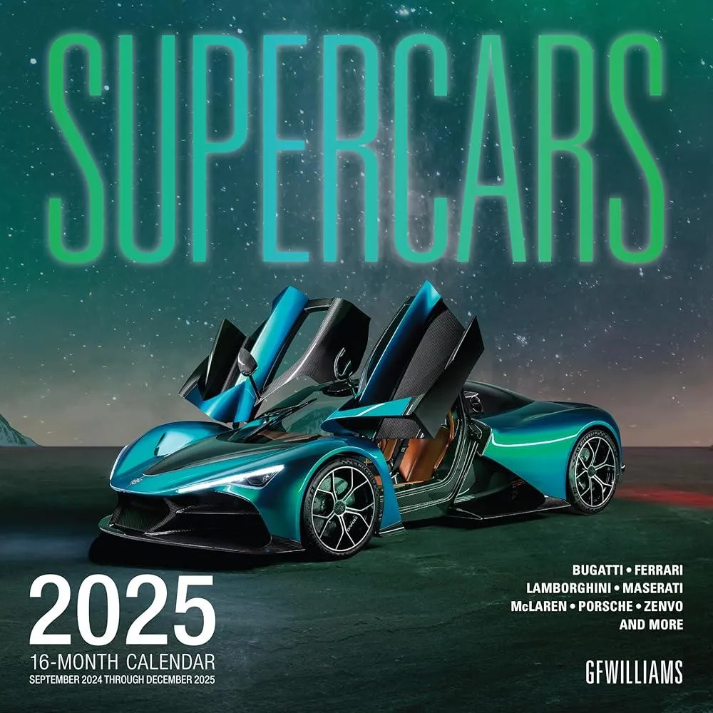 Supercars 2025 : 16-Month Calendar--September 2025 through December 2026