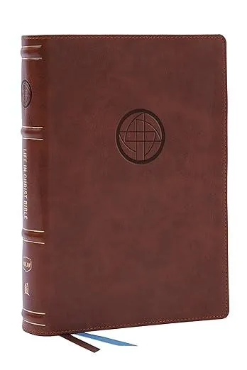 Life in Christ Bible: Discovering, Believing, and Rejoicing in Who God Says You Are  (NKJV, Brown Leathersoft, Red Letter, Comfort Print)