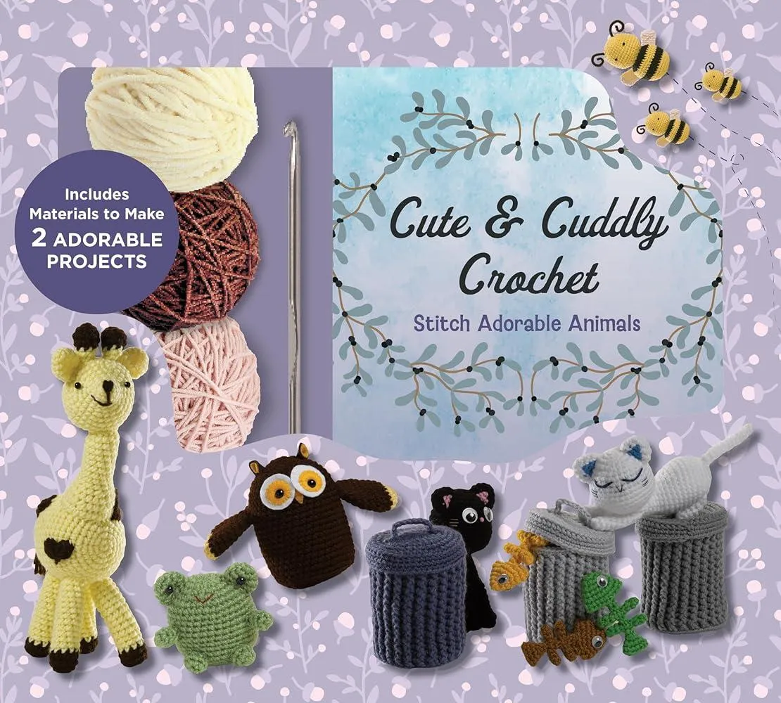 Cute and Cuddly Crochet Kit : Stitch Adorable Animals - Includes Materials to Make 2 Adorable Projects