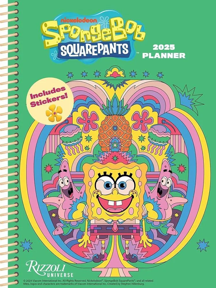 SpongeBob SquarePants 12-Month 2025 Planner Calendar