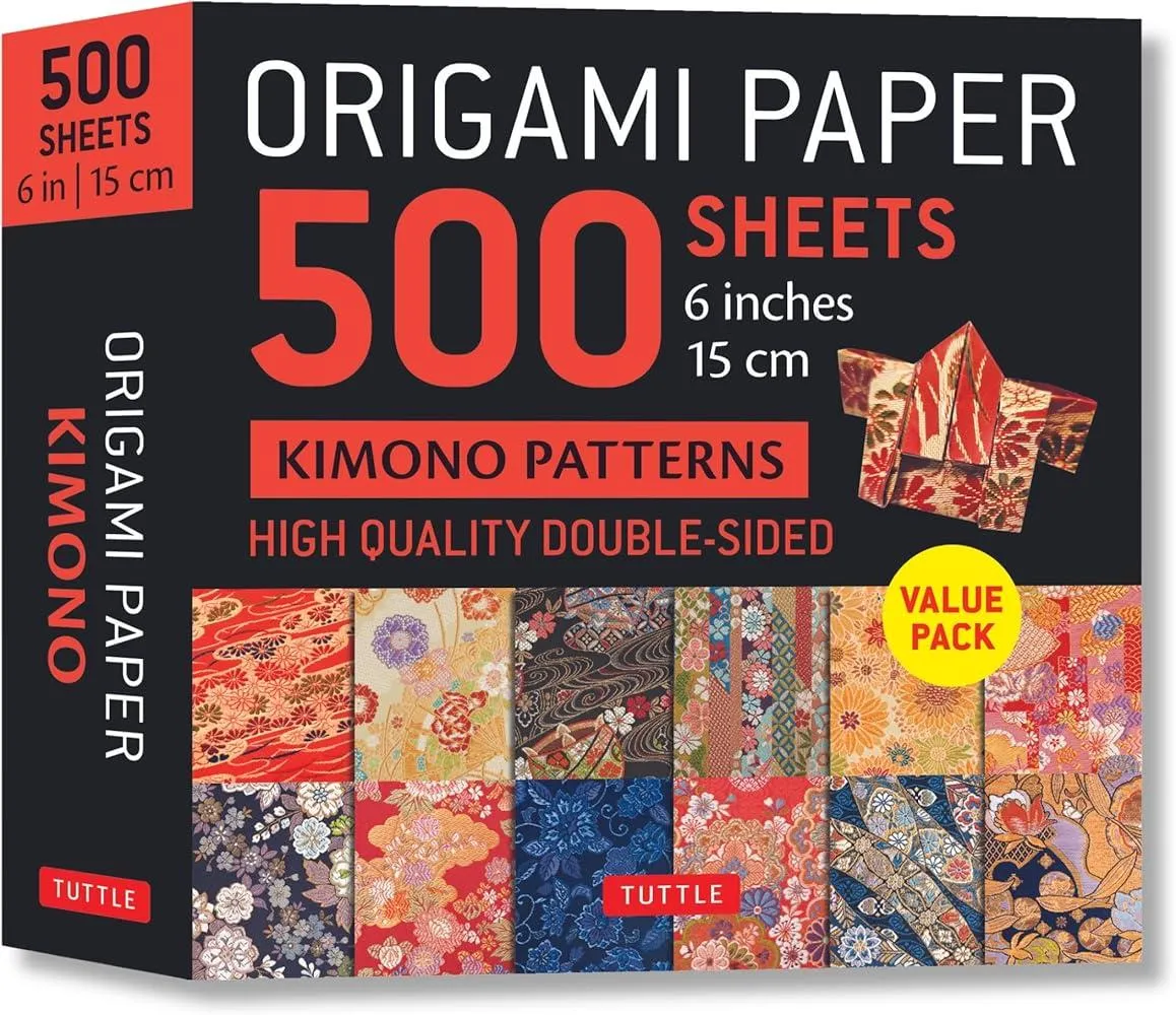 Origami Paper 500 sheets Kimono Flowers 6" (15 cm)