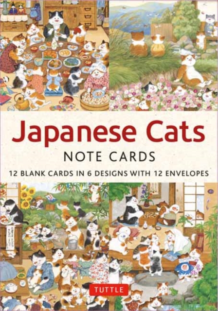 Japanese Cats - 12 Blank Note Cards