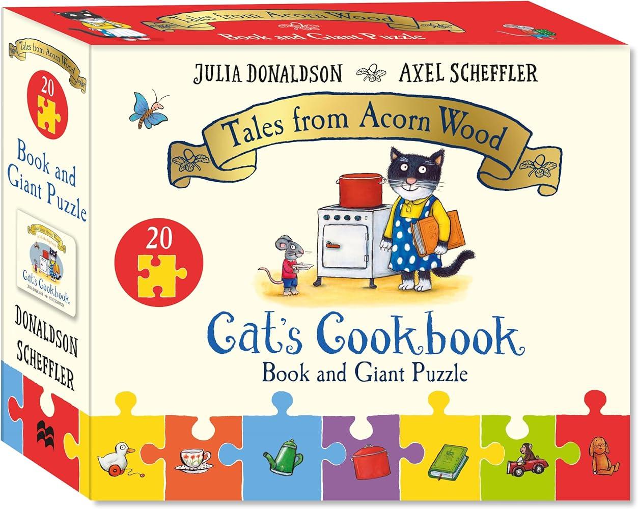 Cat's Cookbook Book and Giant Puzzle Gift Set