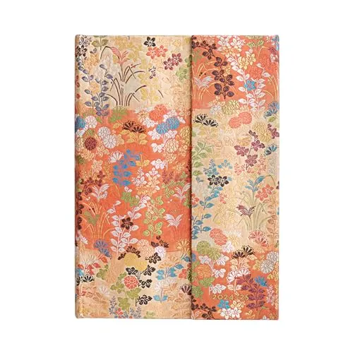 Kara-ori (Japanese Kimono) Midi 18-month Horizontal Hardback Dayplanner 2025 (Wrap Closure)