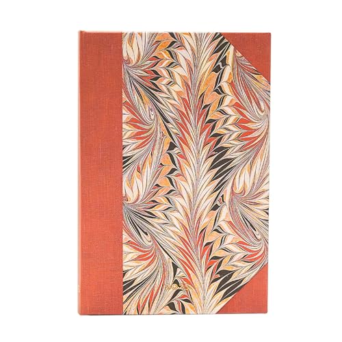 Rubedo (Cockerell Marbled Paper) Mini 12-month Horizontal Hardback Dayplanner 2025 (Elastic Band Closure)