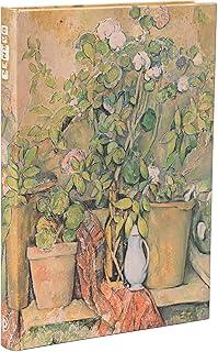 Cezanne’s Terracotta Pots and Flowers Midi Lined Hardback Journal (Elastic Band Closure)