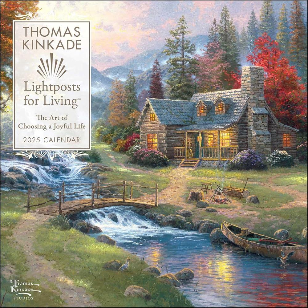 Thomas Kinkade Lightposts for Living 2025 Wall Calendar