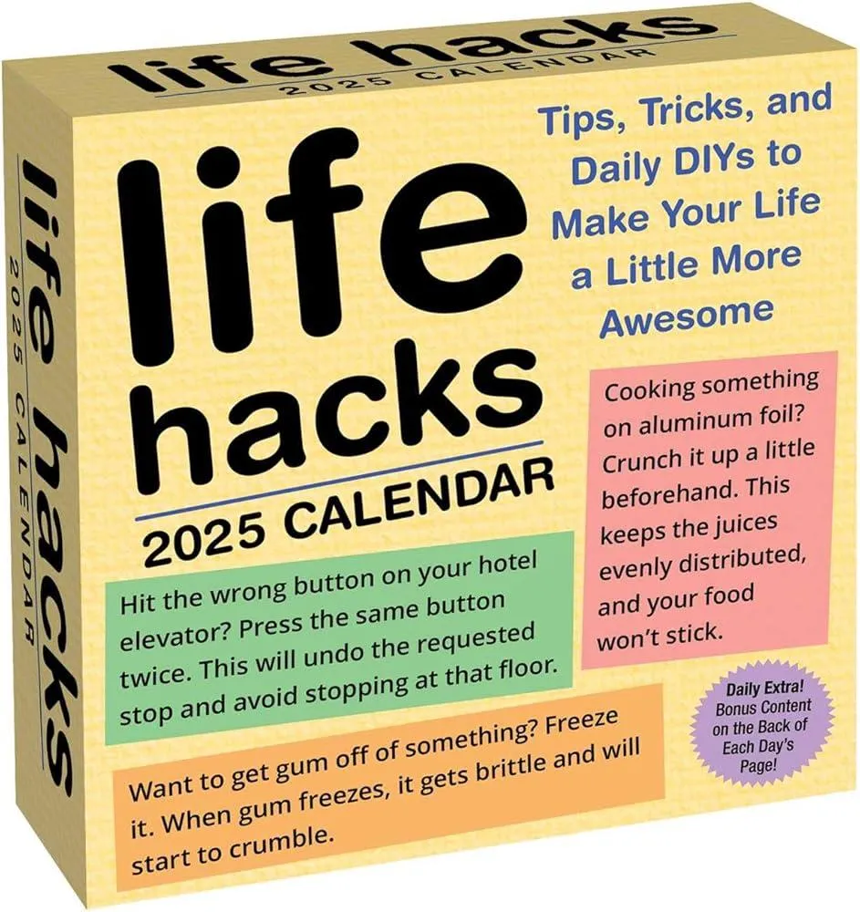 Life Hacks 2025 Day-to-Day Calendar