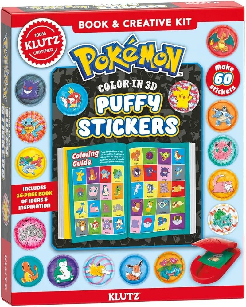 Pokemon Color-In 3D Puffy Stickers