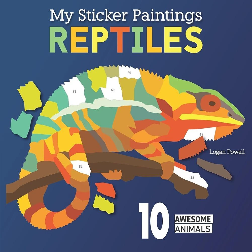 My Sticker Paintings: Reptiles : 10 Awesome Animals