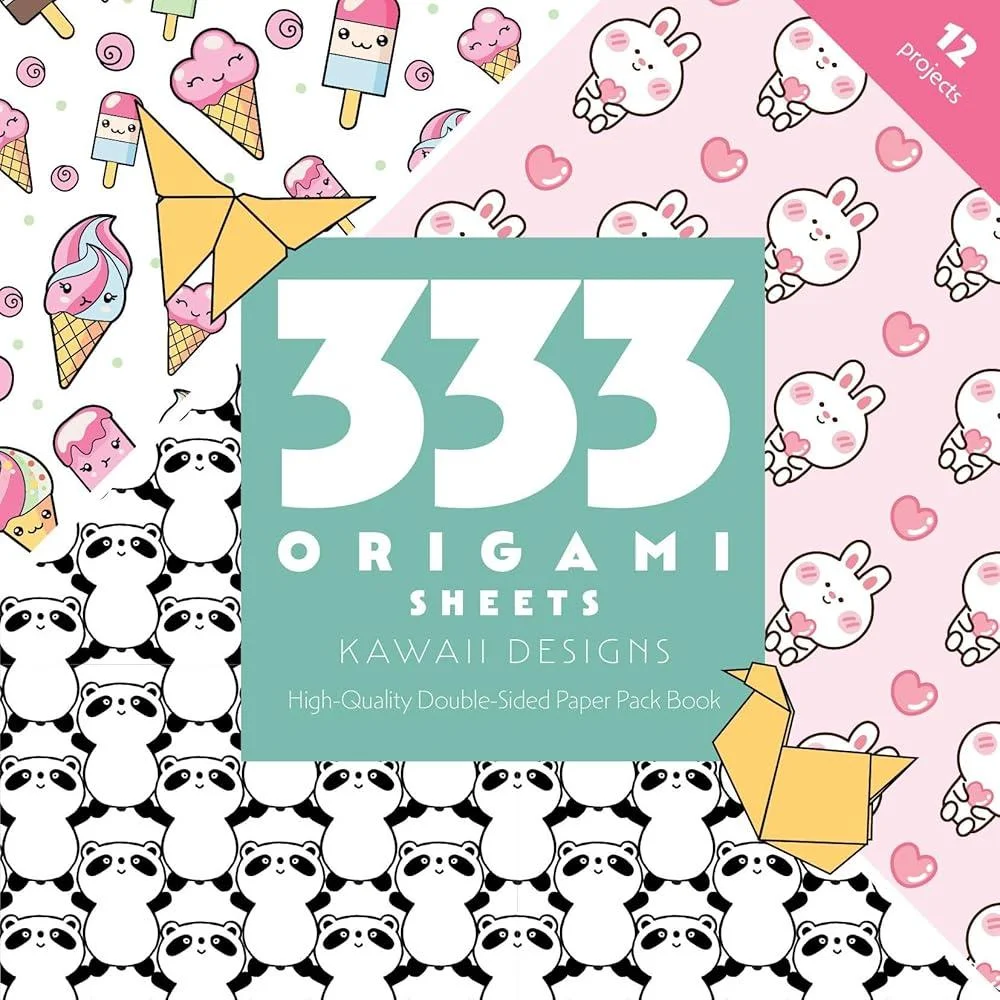 333 Origami Sheets Kawaii Designs : High-Quality Double-Sided Paper Pack Book