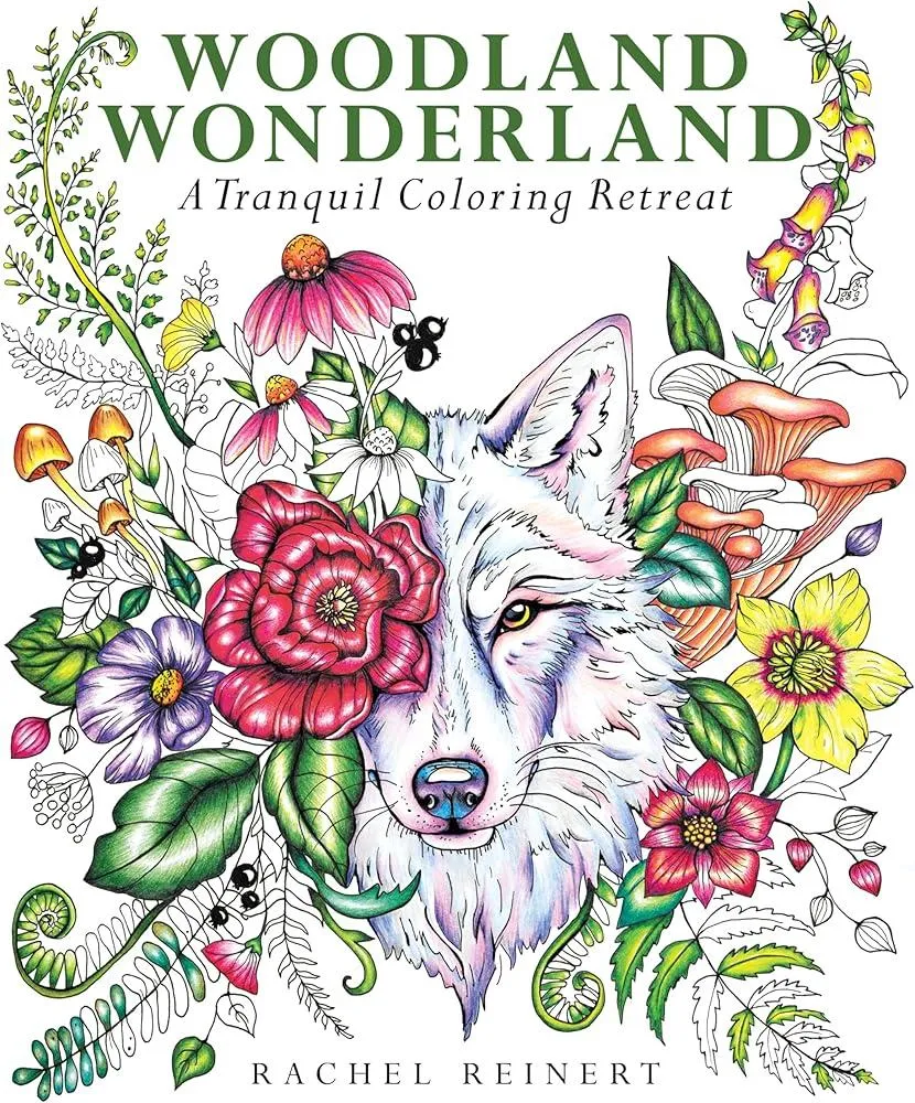 Woodland Wonderland : A Tranquil Coloring Retreat – A Calming Coloring Book of Flowers and Forest Animals for Adults