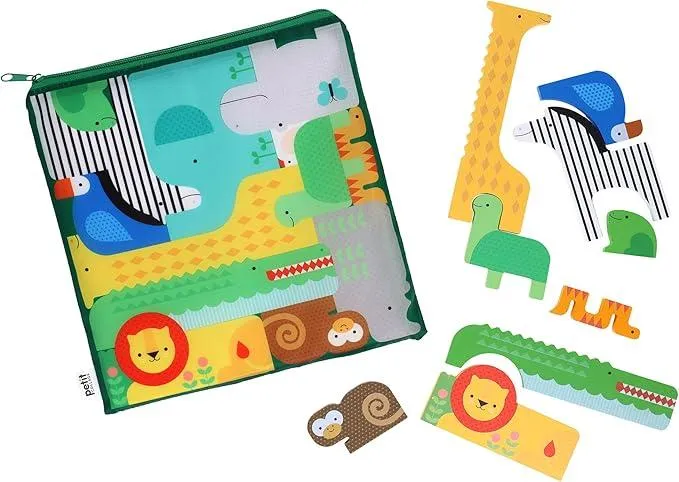 Wooden Puzzle + Play: Shaped Safari Animals