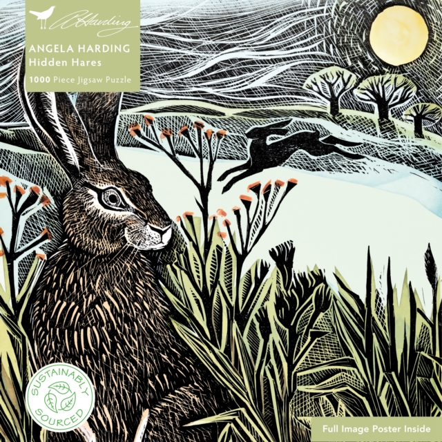 Adult Sustainable Jigsaw Puzzle Angela Harding: Hidden Hares : 1000-pieces. Ethical, Sustainable, Earth-friendly