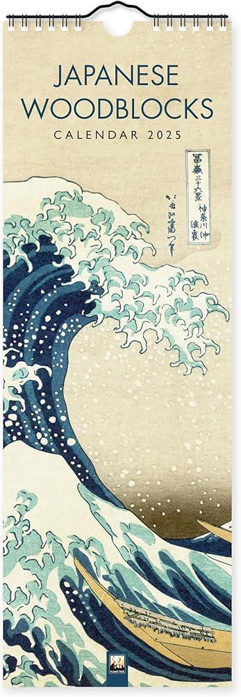 Japanese Woodblocks Slim Calendar 2025 (Art Calendar)