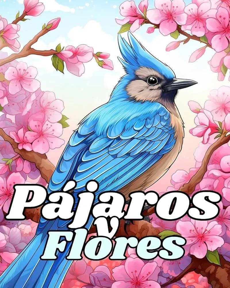 Libro para Colorear de Pajaros y Flores : Disenos Relajantes para Colorear para Aliviar el Estres Para Damas y Caballeros