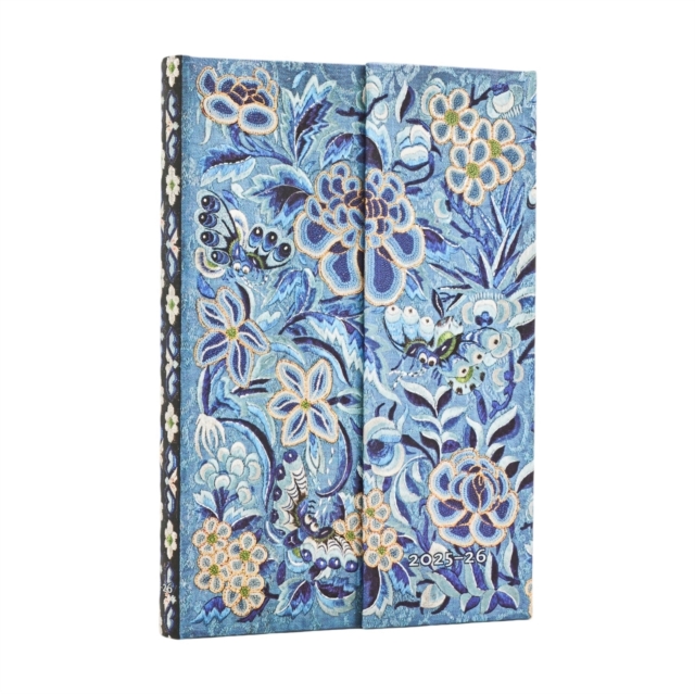 2026 Blue Willow (Celebrate Hanfu) Mini 18-month Horizontal Hardcover Flexi Dayplanner 2025-2026 (Wrap Closure)