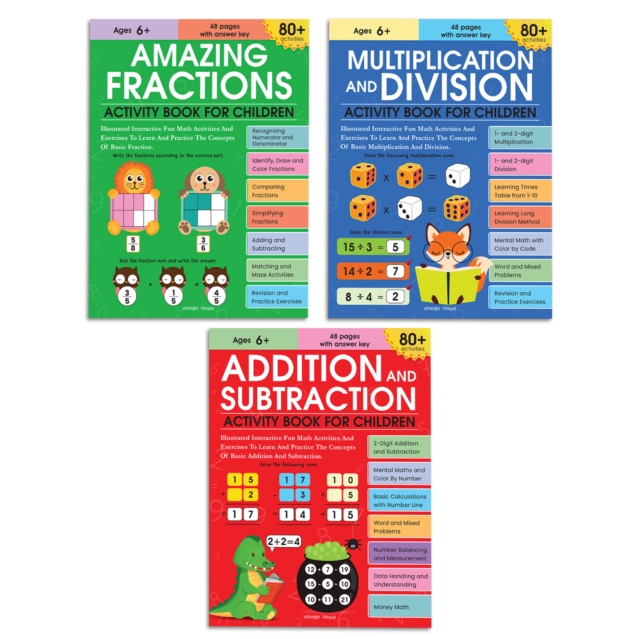 Math Activity books Bundle 2- Multiply /fraction /addition