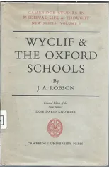 Wyclif and the Oxford Schools