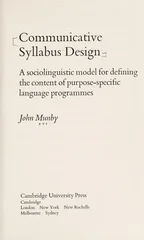 Communicative Syllabus Design