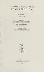 The Correspondence of Adam Ferguson