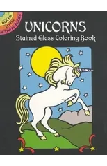 Unicorns Stained Glass Colouring Book