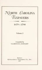 North Carolina Taxpayers, 1679-1790. Volume 2