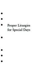 Holy Eucharist Proper Liturgies for Special Days Inserts