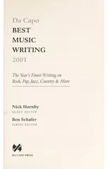 Da Capo Best Music Writing 2001