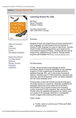 Learning Oracle PL/SQL