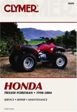 Honda TRX450 Foreman Series ATV (1998-2004) Service Repair Manual
