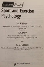 BIOS Instant Notes in Sport and Exercise Psychology