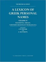 Lexicon of Greek Personal Names Volume IV