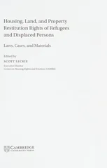 Housing and Property Restitution Rights of Refugees and Displaced Persons